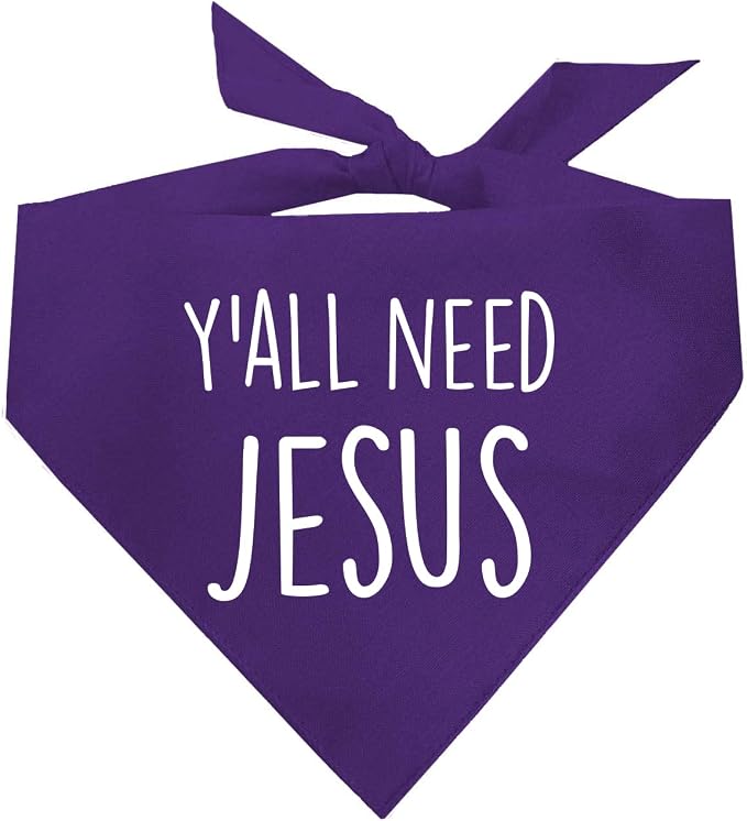 Y'all Need Jesus Christmas Easter Religious Dog Bandana by TeesTails