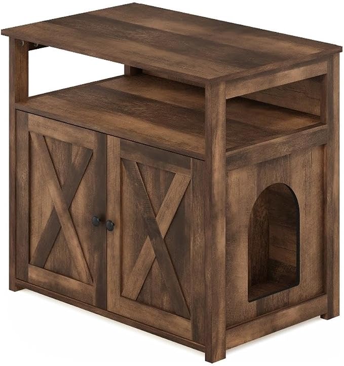 Furinno Peli Farmhouse Cat Litter Cabinet Storage - Image 7