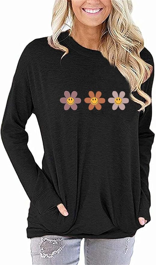 Akihoo Womens Casual Long Sleeve Tunic Tops Crew Neck Shirt Blouses by Akihoo