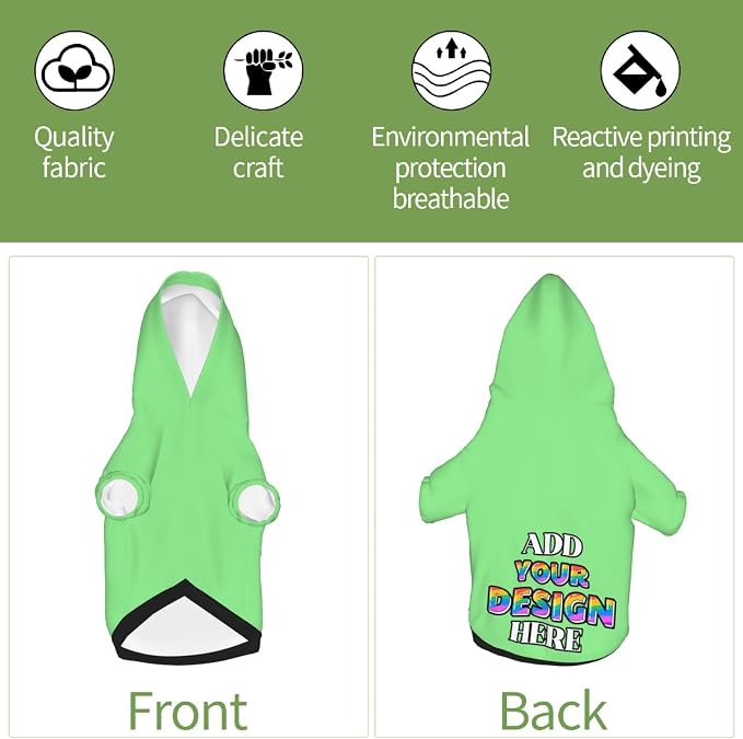 Personalized Dog Hooded Sweatshirt, Custom Pet Pullover Hoodie Design Your Own - Image 5