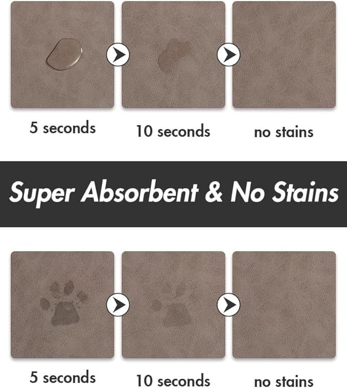 Absorbent Dog Food Mat-Cat Mat for Food and Water Bowl, Quick Dry Pet Food Mat - Image 2