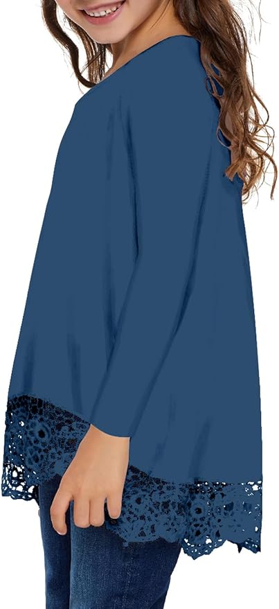 storeofbaby Girls Casual Tunic Tops Short Sleeve Loose Soft Blouse T-Shirt - Image 4