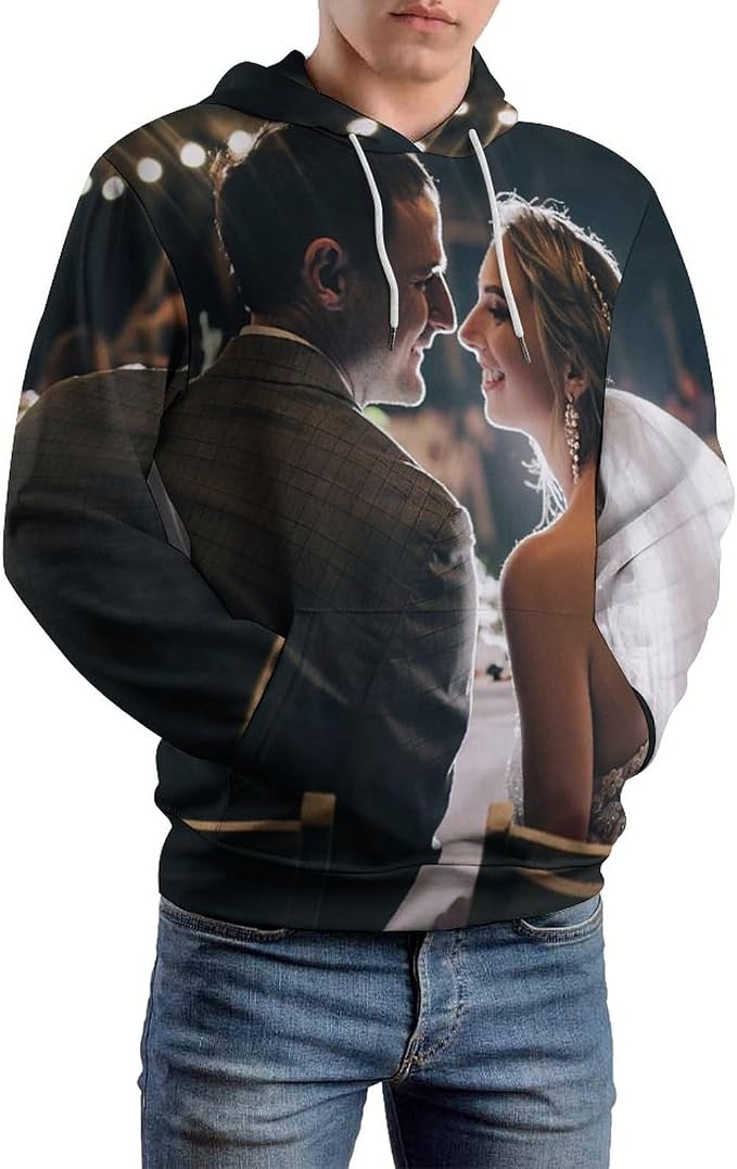Artsadd Custom Face Unisex athletic Pockets Sweatshirt Loose Hoodie Custom - Image 2