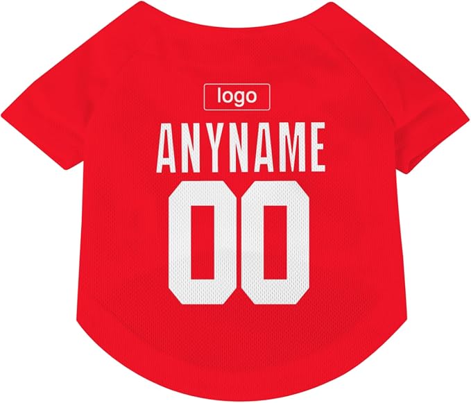 Custom Pet Dog Baseball Jersey Personalized Dog&Cat Jersey Printed Text Logo - Image 2