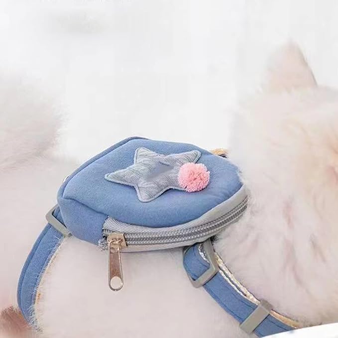 Pet Harness Leash Set, Cute Backpack Cat Vest Belt Leash Snap Design Pet - Image 2