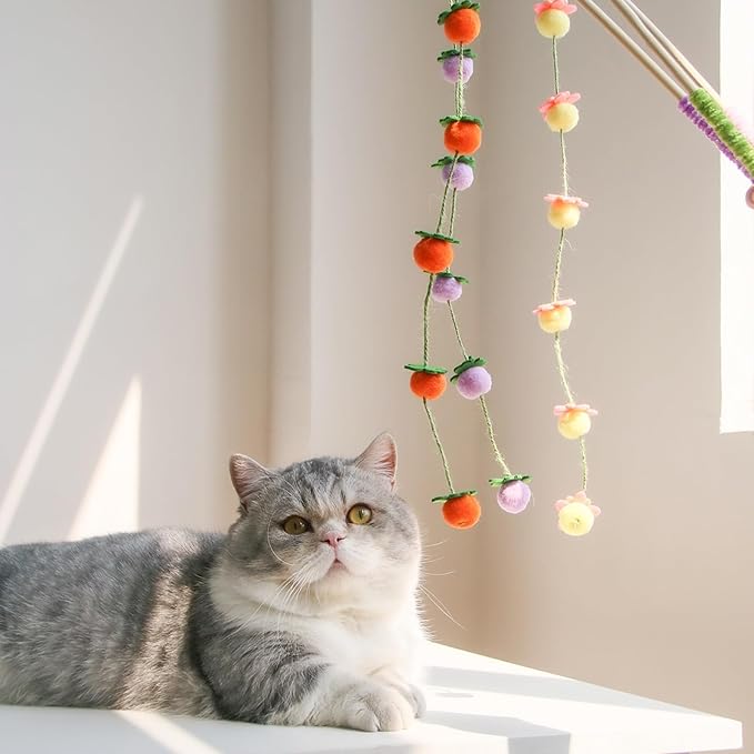 Cat Wand Toy with Bell – Interactive Bamboo Cat Teaser - Image 3