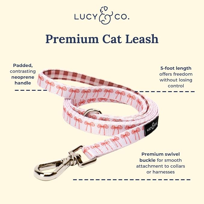 Lucy & Co. Take a Bow Step-in Cat Harness & Leash Bundle – Reflective, - Image 3