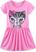Mud Kingdom Little Girls Dresses Cotton Summer Holiday Cute Cat Dress Short by MudKingdom
