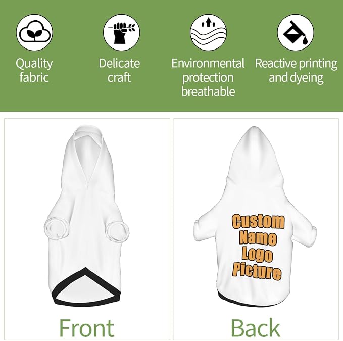 Customized Hoodie for Small Cats Add Your Design Photo Text Logo Custom Dog - Image 6