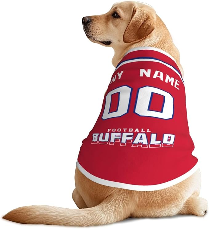 Buffalo Custom Pet Jersey Dog Clothes Jersey Various Sizes Customized Any Name - Image 2