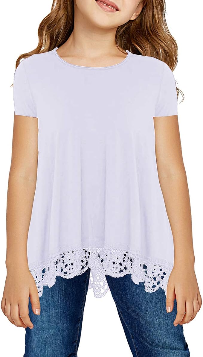 storeofbaby Girls Casual Tunic Tops Short Sleeve Loose Soft Blouse T-Shirt by storeofbaby