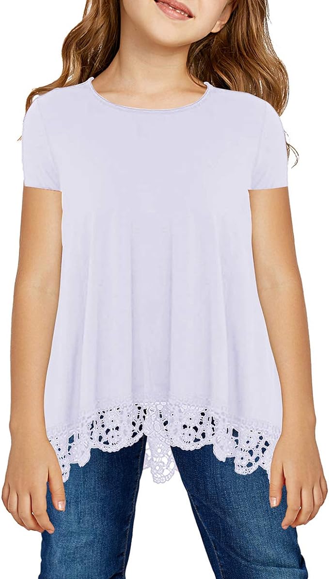 storeofbaby Girls Casual Tunic Tops Short Sleeve Loose Soft Blouse T-Shirt by storeofbaby