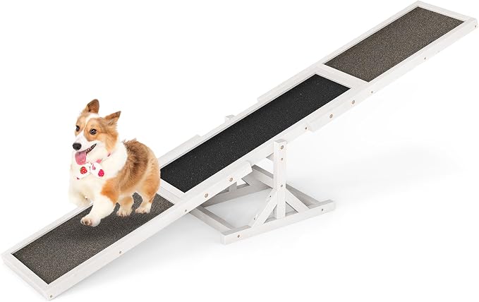 PETSITE Wooden Dog Agility Seesaw, Dog Exercise & Play Set, Outdoor Run Game Toy by PETSITE
