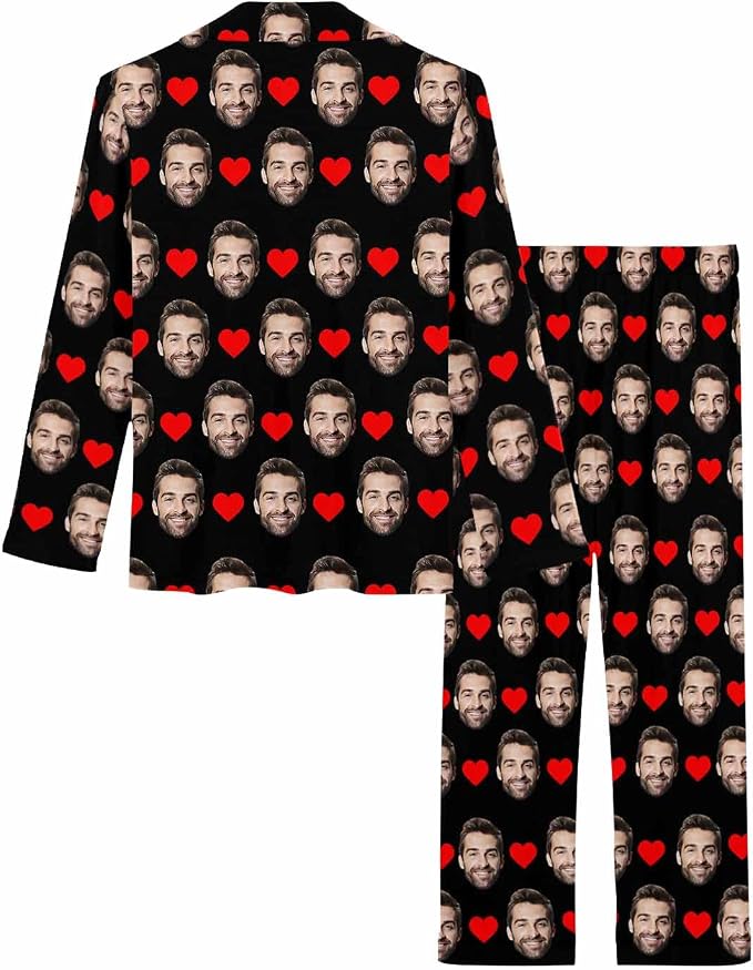 MyPupSocks Custom Face Pajamas for Women Set, Personalized Photo Long Sleepwear - Image 4