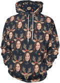Artsadd Custom Face Unisex athletic Pockets Sweatshirt Loose Hoodie Custom by Artsadd