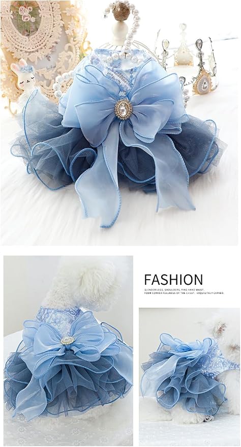 Fashion Sweet Puppy Dog Blingbling Princess Skirt Pet Dog Lace Cake Camisole - Image 4