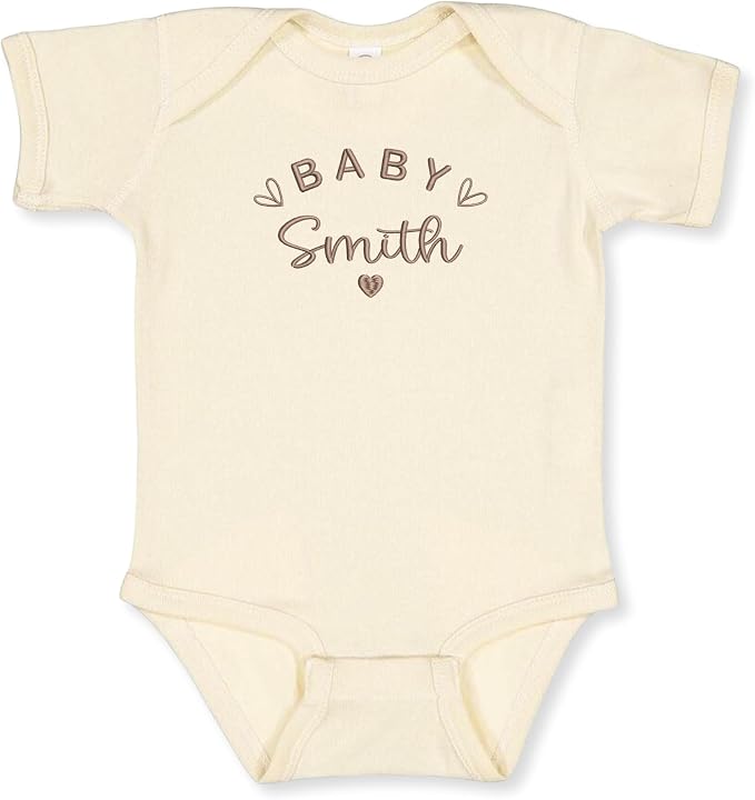 COUPLEHOODIES Personalized Baby Onesie Bodysuit – Custom Embroidery Gift by COUPLEHOODIES