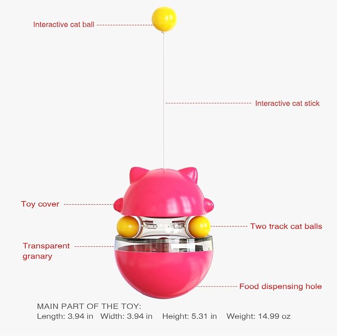 Cat Toy for Indoor Cats Wobble KittenTreat Dispensing Ball Food Dispenser - Image 4