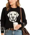 Custom Dog Knit Sweater for Women Personalized Pet Paw Print Pullover Dog Mom by GrewearFashion