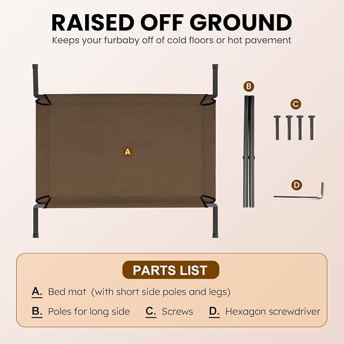 Heeyoo Elevated Dog Bed, Cooling Raised Pet Cot - Image 7