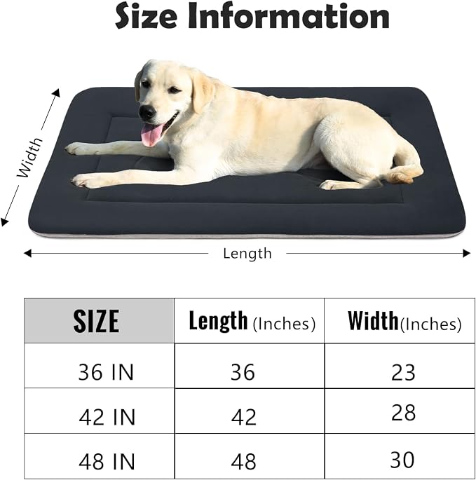 JoicyCo Extra Large Dog Bed Soft Dog Crate Pad Mat, 48 in Non-Slip Bottom - Image 6