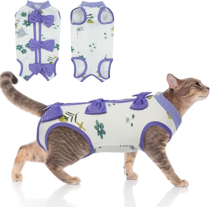 DENTRUN Cat Surgery Recovery Suit Anti Licking Spay Snuggly Vest, Pet Surgical by DENTRUN
