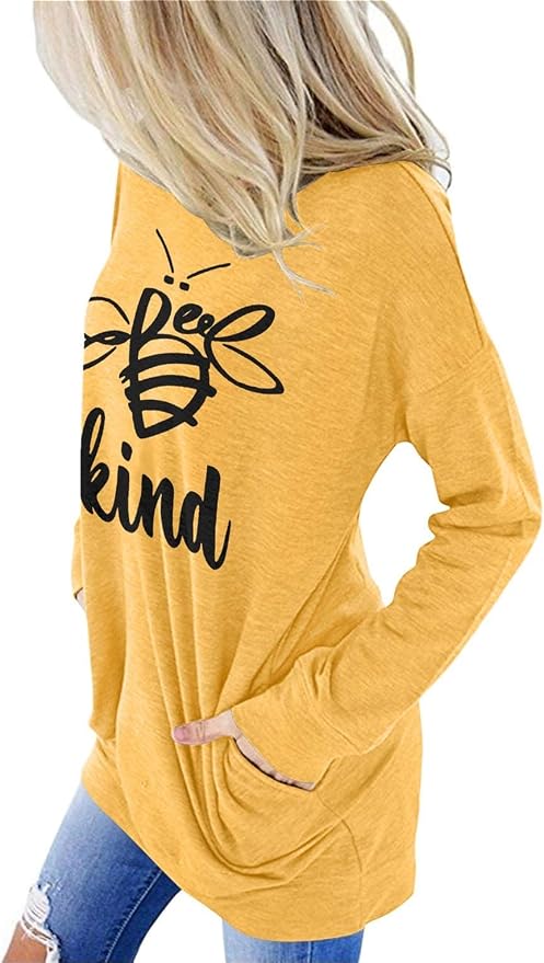 Akihoo Womens Casual Long Sleeve Tunic Tops Crew Neck Shirt Blouses - Image 3