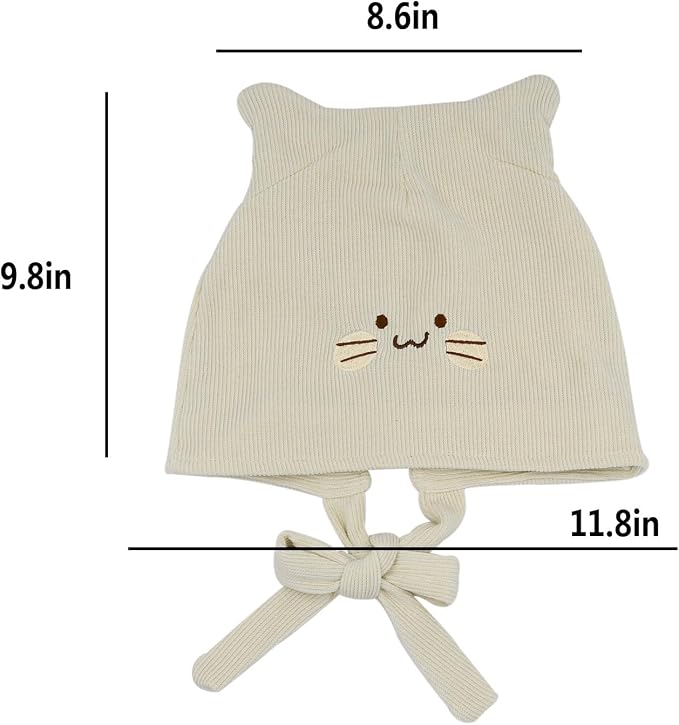 Women's Teen Girls Knitted Cat Kitty Cuffed Beanie Hat Winter Outdoor Stretchy - Image 5