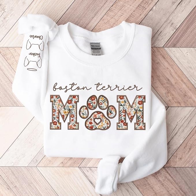 CHILLEVER Personalized Embroidered Dog Mom Sweatshirt, Dog Mama Crewneck - Image 7
