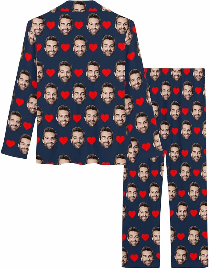 MyPupSocks Custom Face Pajamas for Women Set, Personalized Photo Long Sleepwear - Image 4