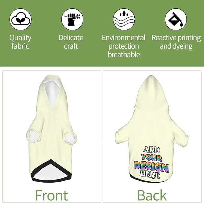 Personalized Dog Hooded Sweatshirt, Custom Pet Pullover Hoodie Design Your Own - Image 5