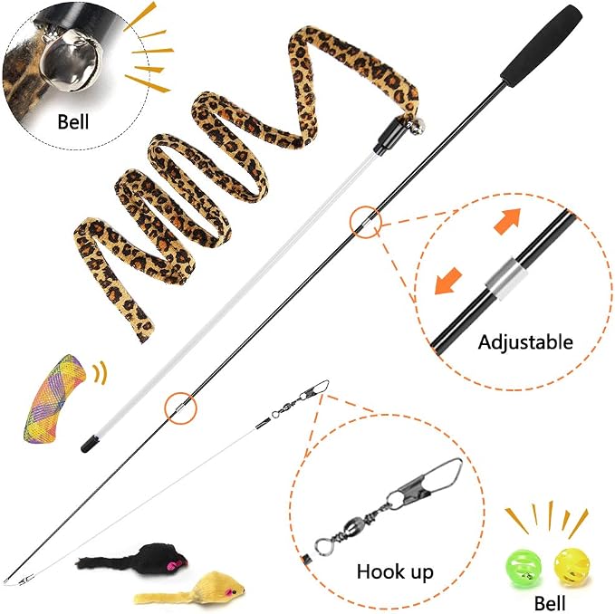 AWOOF Butterfly Cat Wand Cat Toys Set, Realistic Crinkle Catnip Butterflies - Image 8