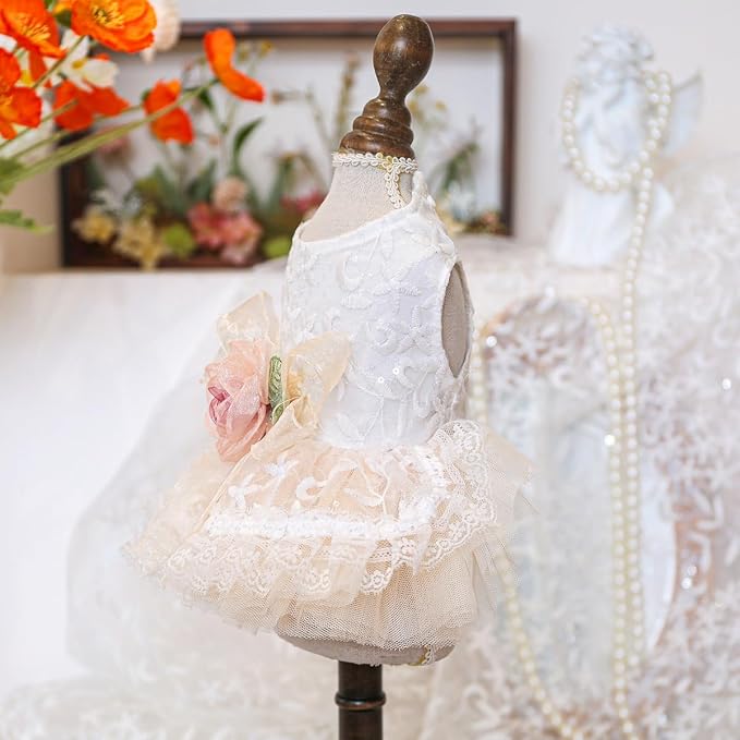 Fashion Sweet Puppy Dog Blingbling Princess Skirt Pet Dog Lace Cake Camisole - Image 3