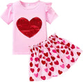 Akyzic Little Girl Skirt Outfit Two Piece Spring Summer Outfit Butterfly Dress by Akyzic