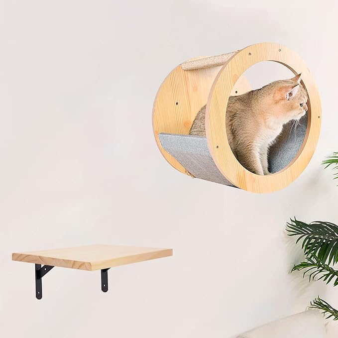 2 Pack Wall Mounted Cat Climbing Step Shelf Cat Hideaway Platform Climber - Image 5