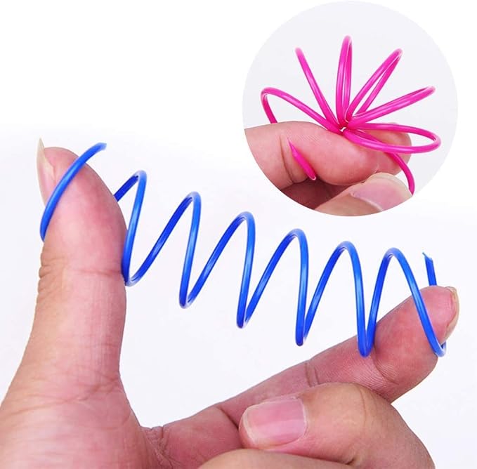 ISMARTEN Cat Spring Toy, Cat Kittens Toys Plastic Coil Spiral Springs - Image 4