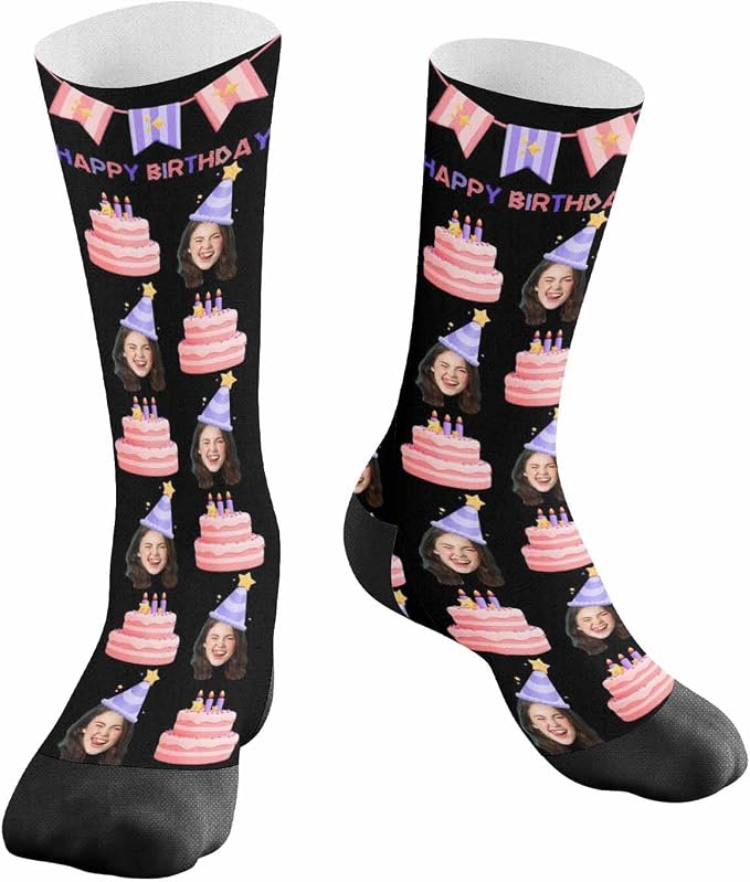 Artsadd Custom Face Socks for Dad Fathers Day Gift Novelty Personalized Photo - Image 3