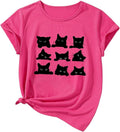 SweatyRocks Girl's Cute Cat Graphic T Shirt Short Sleeve Crew Neck Casual Tee by SweatyRocks