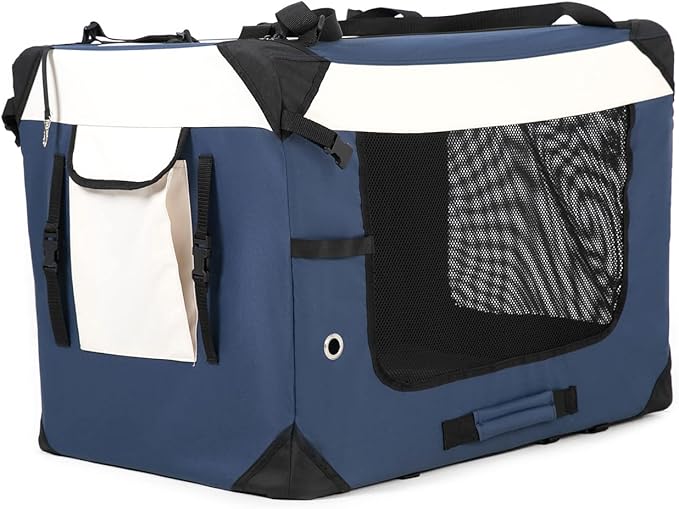 Large Cat Carrier, Collapsible Dog Travel Crate Portable Soft-Sided Pet Carrier - Image 2