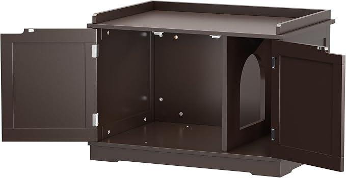 ZENY Cat Litter Box Enclosure Furniture Hidden, Wooden Cabinet - Image 9