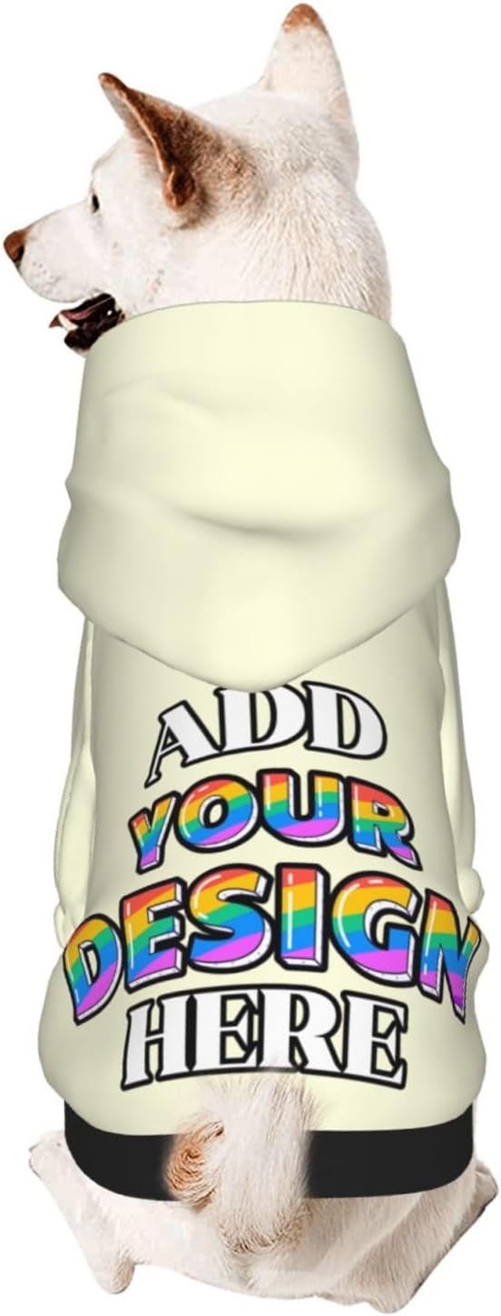 Personalized Dog Hooded Sweatshirt, Custom Pet Pullover Hoodie Design Your Own by Phyxara