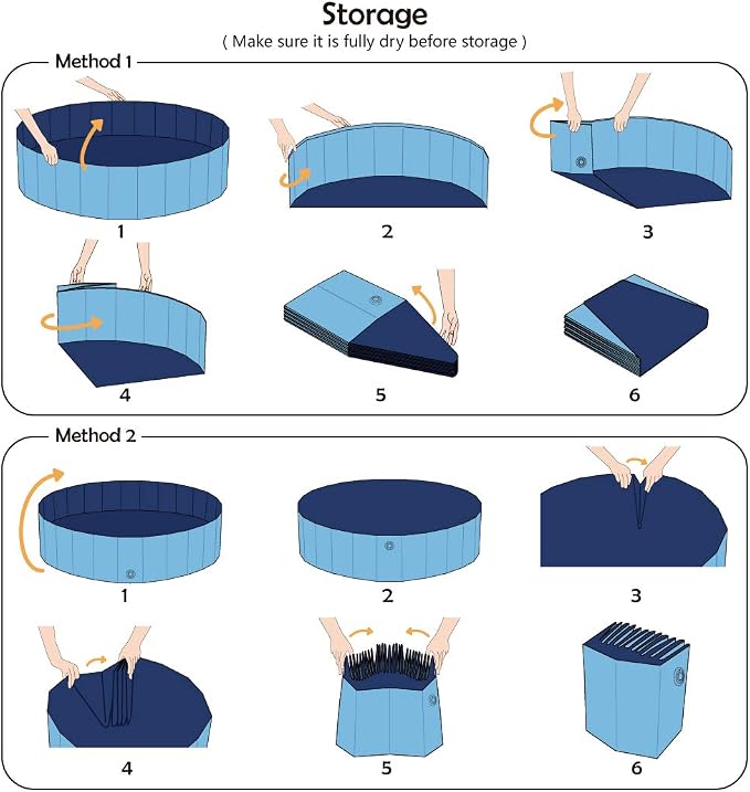 Jasonwell Foldable Dog Pet Bath Pool Collapsible Dog Pet Pool Bathing Tub Kiddie Pool Doggie Wading Pool for Puppy Small Medium Large Dogs Cats and Kids 48" Blue - Image 8