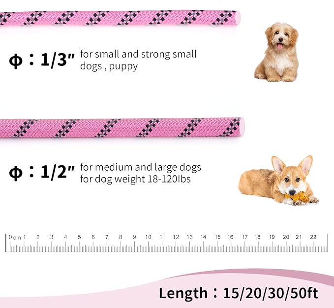 Long Dog Leash for Training 50Ft-Reflective Nylon Rope - Image 4
