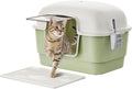 Cat Litter Box with Litter Mat and Scoop, High Wall Enclosed Cat Litter Boxes by Unknown