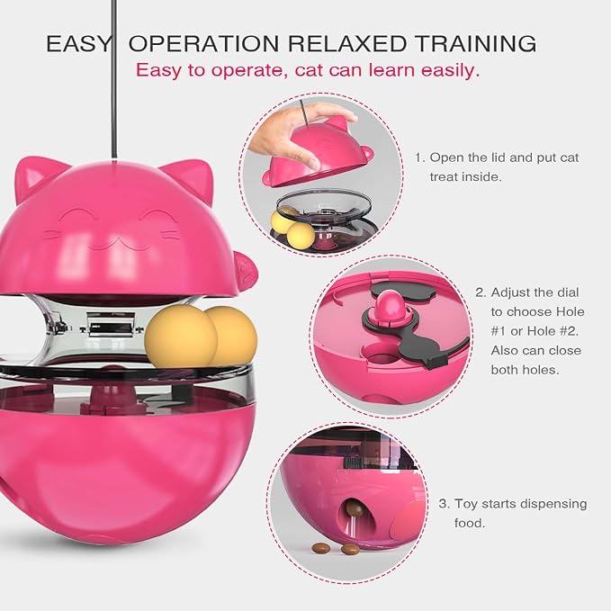 Cat Toy for Indoor Cats Wobble KittenTreat Dispensing Ball Food Dispenser - Image 5
