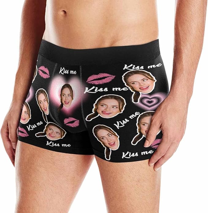 M YESCUSTOM Custom Faces Funny Short Briefs Gift - Image 2