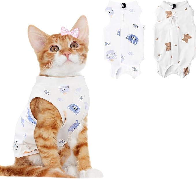 2 PCS Cat Recovery Suit Female Cat Onesie by Coppthinktu