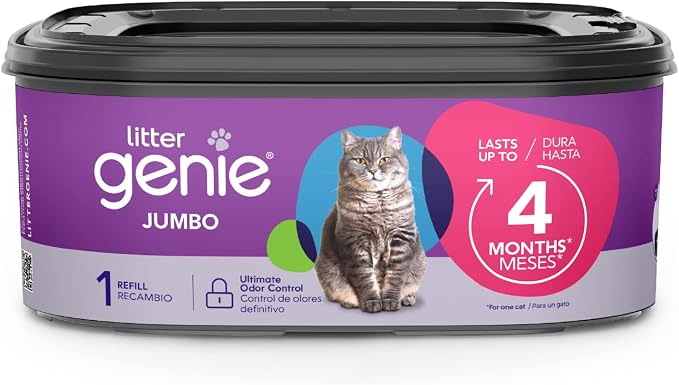 Litter Genie Refill Bags | Jumbo 1-Pack, 28 total ft | Up to 4 Months of Supply by LitterGenie