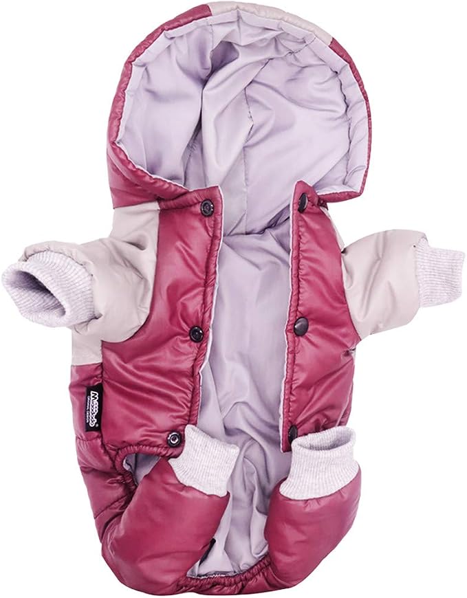 Winter Small Medium Dog Coat, Hooded Four-Legged Dog Jacket Cotton-Padded - Image 5