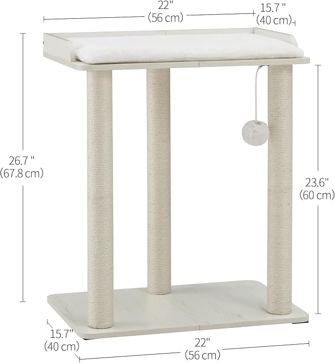 FourFurPets 26.7in Large Cat Tree Tower Condo, Cat Scratch Posts - Image 5